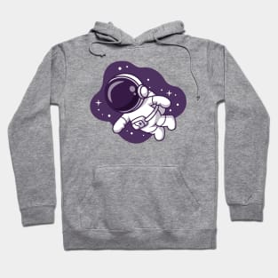 Cute Astronaut Floating In Spce Cartoon Hoodie